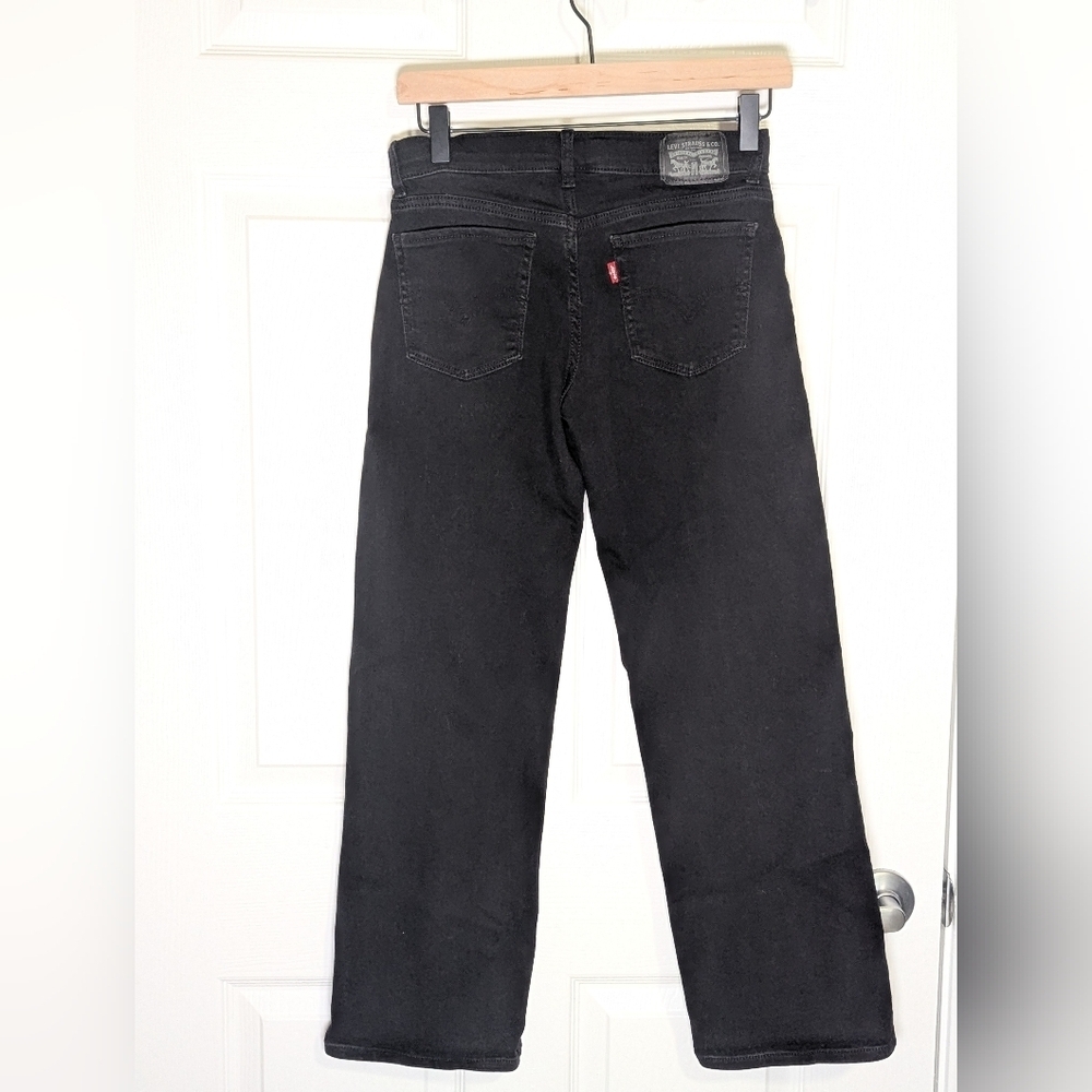 Levi’s Girls Wide Leg Jeans Size 14 Reg Black Denim Youth School Pants - Picture 3 of 4
